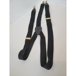 Unbranded Men's Black Adjustable Clip-On Suspenders Elastic Material